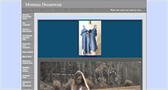 Desktop Screenshot of montanadreamwear.com
